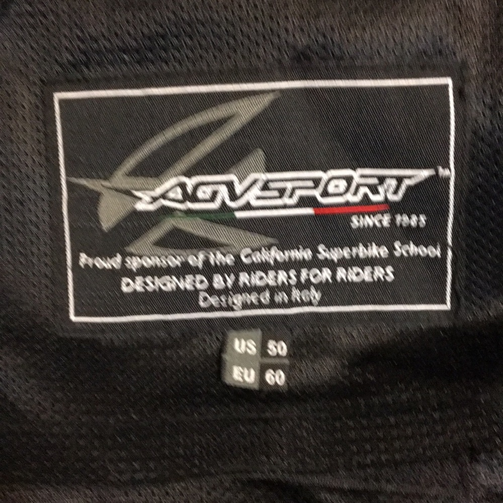 Heavy leather AGV Sport motorcycle jacket- Black
